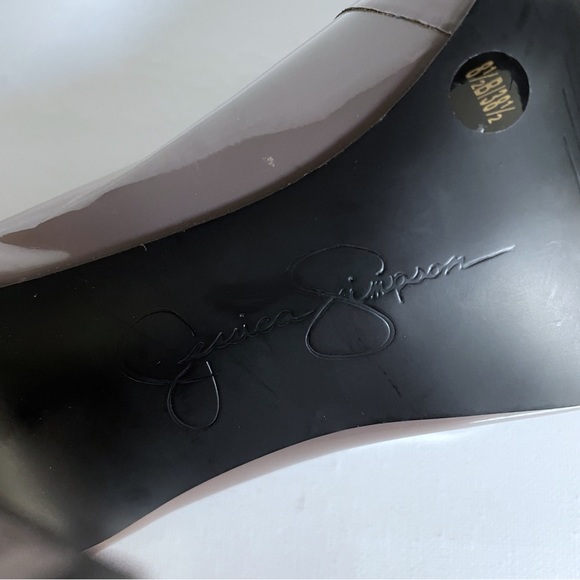 NWOB Jessica Simpson Taupe Patent Pumps Size 8.5B – 4" High Heel Platform Shoes - Picture 4 of 7